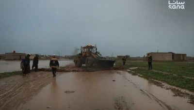 الدفاع المدني السوري يواصل الاستجابة لفيضانات الحسكة وإخلاء 120 عائلة