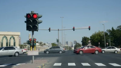 إشارات المرور بسوريا على الطاقة الشمسية