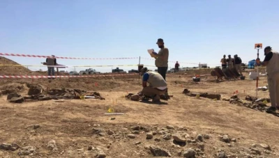 مقـ..ـبرة جماعية جديدة في تركان تضم رفـ..ـات طفل وامرأة جنوب شرقي حلب