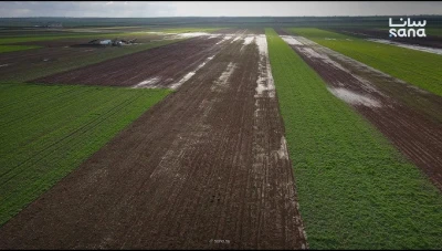 تضرر مساحات زراعية بعد انهيار جزئي لحاجز مائي بريف حلب