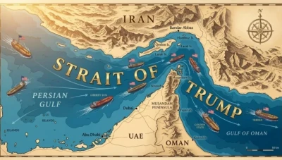 ترامب يعيد تسمية مضيق هرمز وينشر خريطة جديدة
