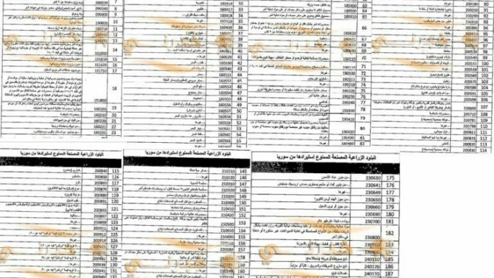 الأردن تحظر استيراد 194 سلعة من سوريا