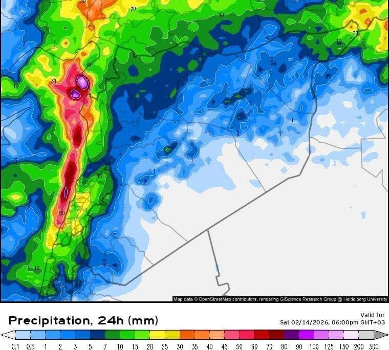 تحذير من منخفض جوي وأمطار غزيرة حتى مساء السبت