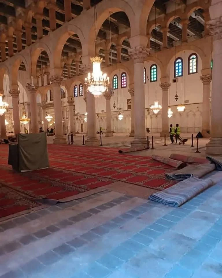 وزارة الأوقاف تؤكد: الحكومة السورية تتحمل تكاليف تجديد فرش المسجد الأموي بالكامل