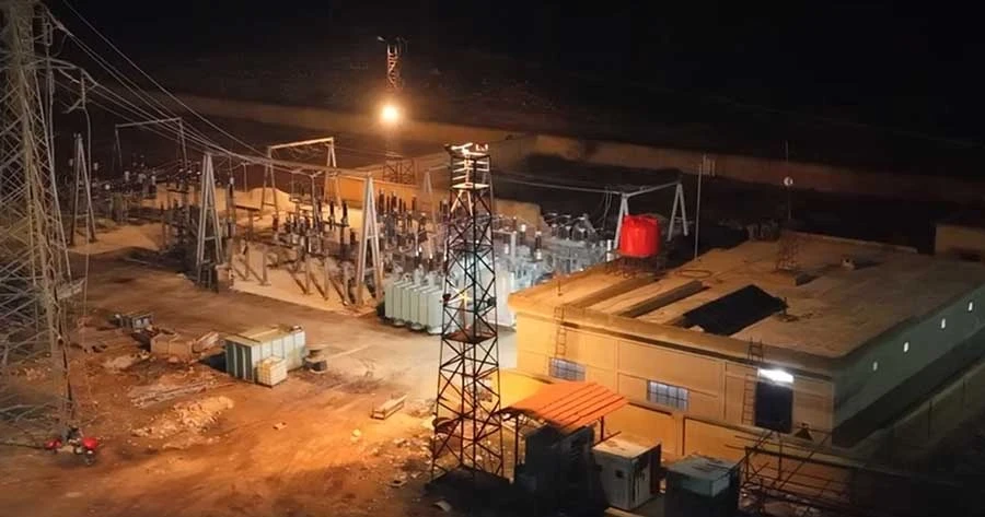 افتتاح محطة تل رفعت الكهربائية ووضعها في الخدمة شمالي حلب