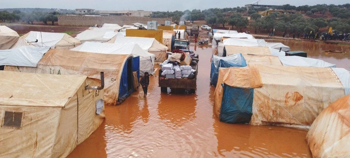 آثار الفيضانات في عدة مناطق في سوريا نتيجة للأمطار الغزيرة
