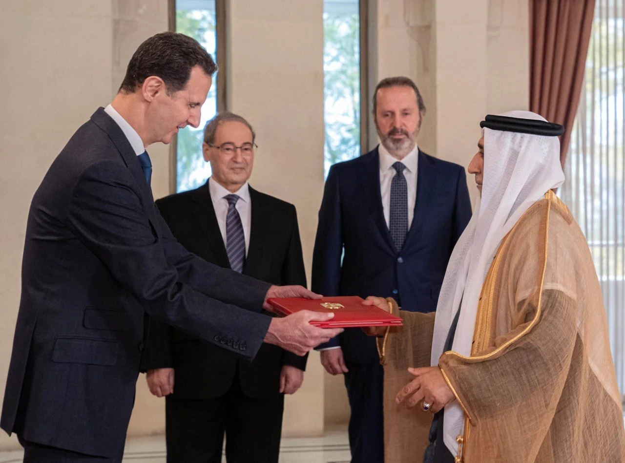 الأسد يقبل أوراق اعتماد سفير الإمارات في سوريا