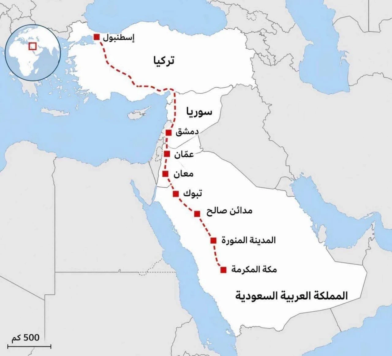 مشروع قطار إقليمي يربط بين السعودية وتركيا مرورا بالأردن وسوريا