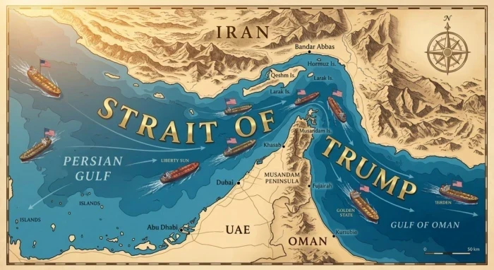 ترامب يعيد تسمية مضيق هرمز وينشر خريطة جديدة